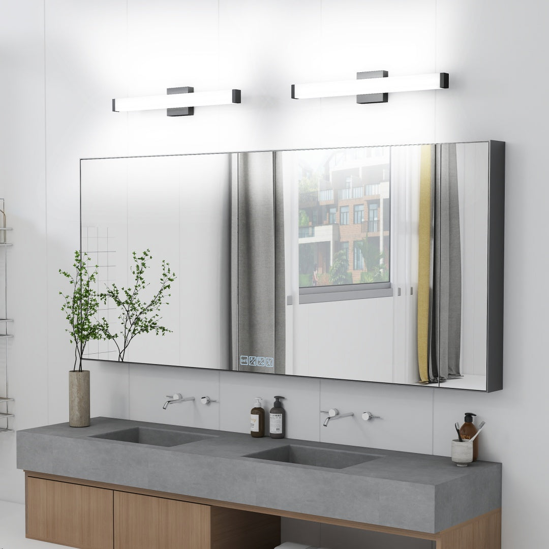 25-Inch Black LED Vanity Light Fixture – Modern Bathroom Lighting