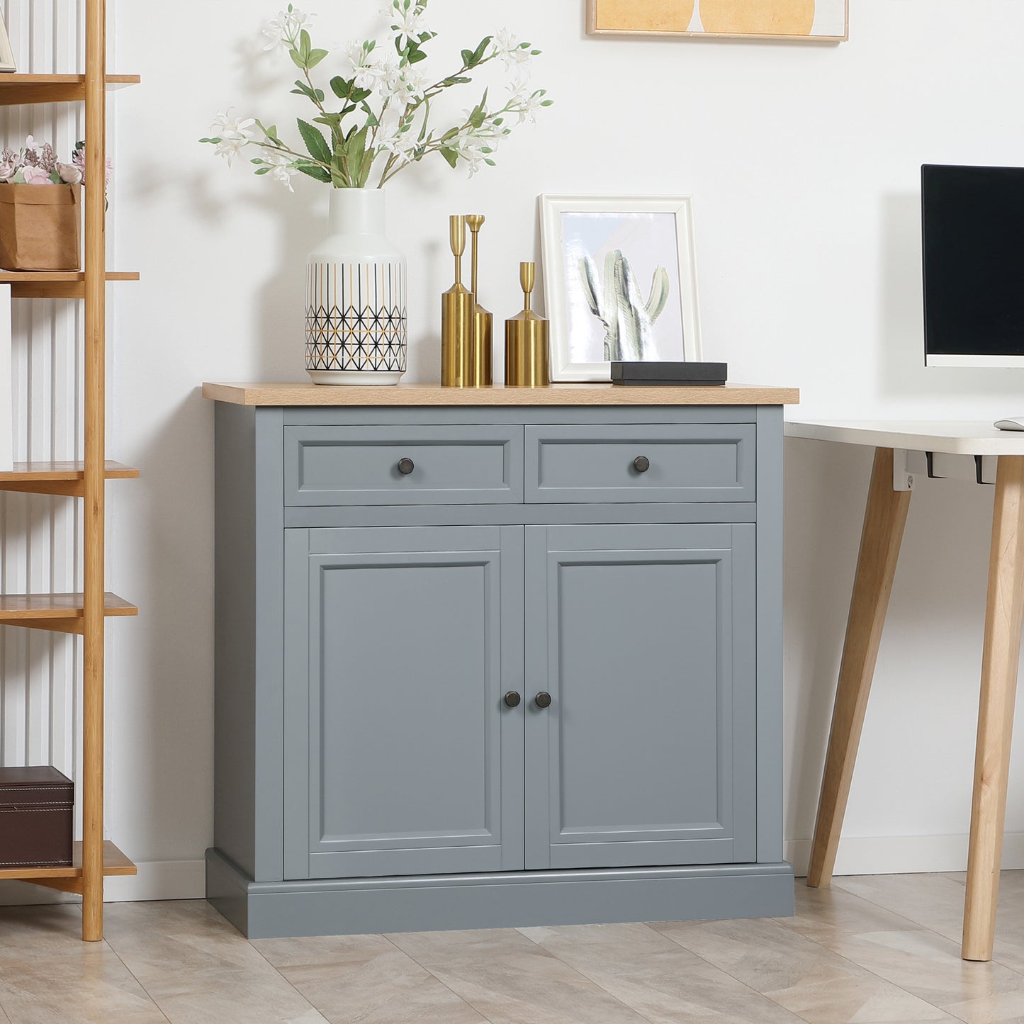 Sideboard Buffet Cabinet, Coffee Bar Cabinet with 2 Drawers and