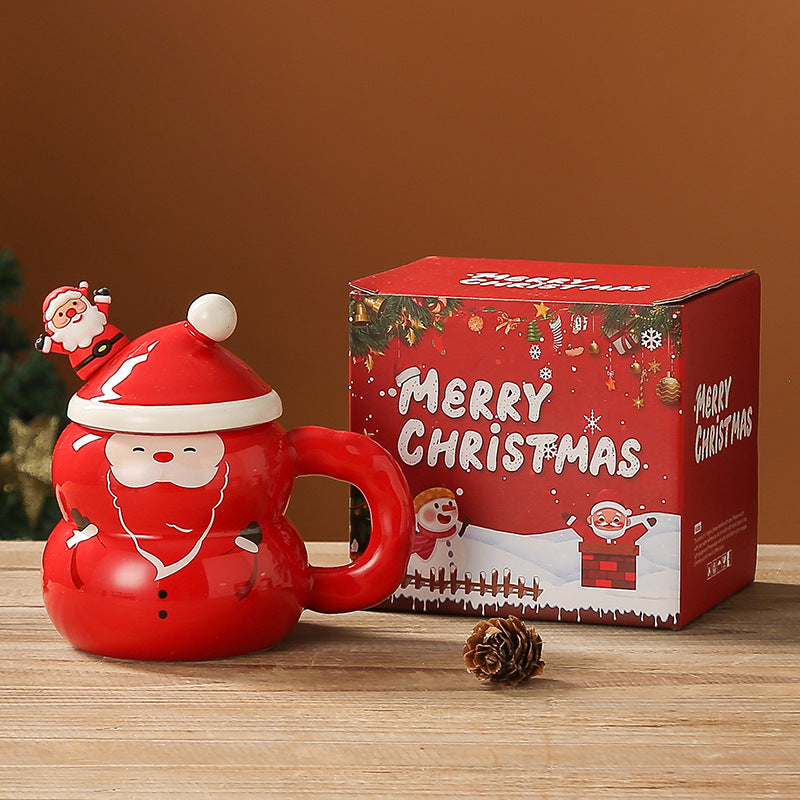 Christmas Snowman Ceramic Water Cup - Large Capacity Festive Drinkware