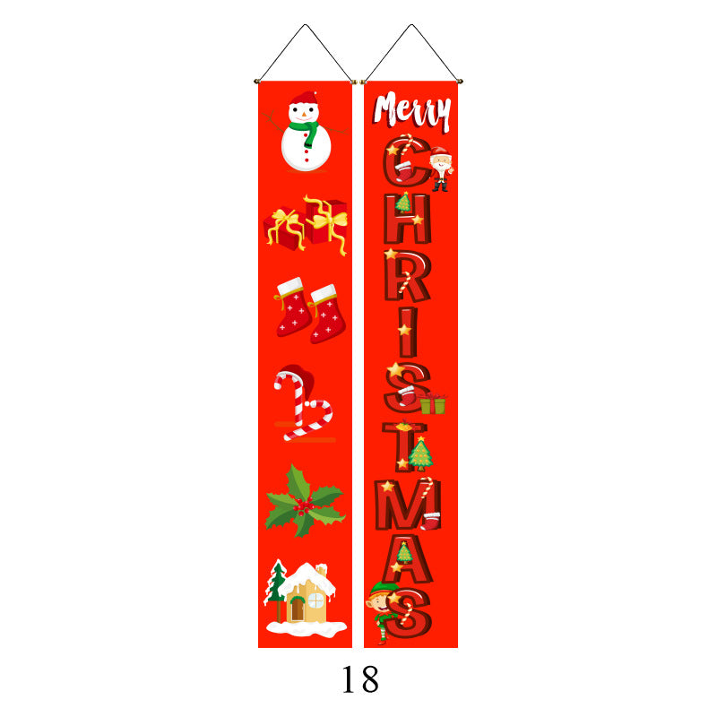 Christmas Lattice Curtain Hanging Flag for Festive Decor - Multiple Styles