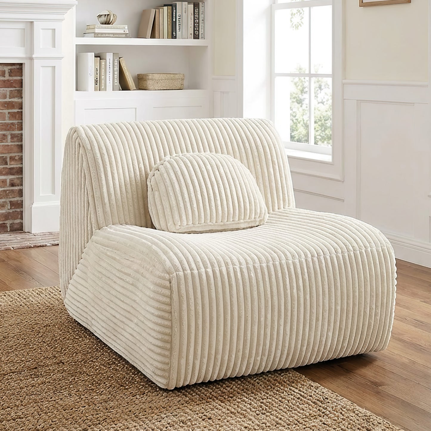 Lounge Sofa Beige 102x91x75cm Soft Comfortable Plush Sponge Chair For