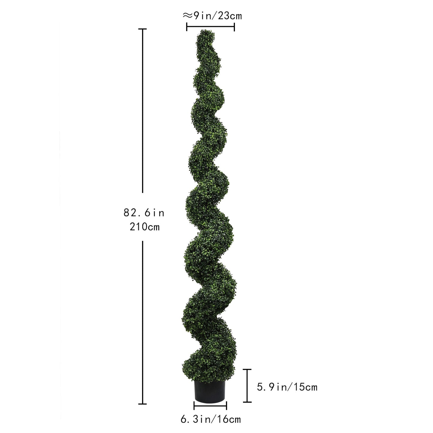 7FT Artificial Spiral Topiary Tree - Green Potted Plant