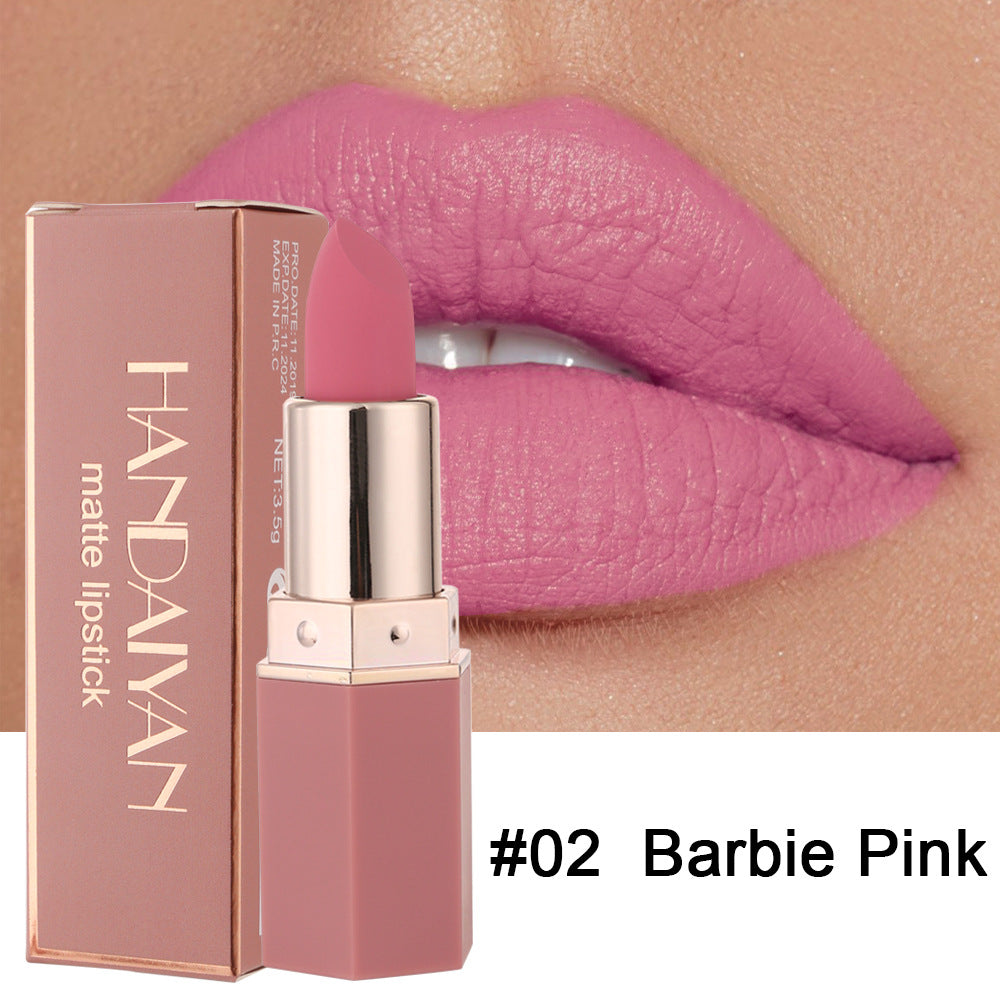 Matte Non-Stick Lipstick Set - 6 Color Options, Fading-Resistant, 3.5g
