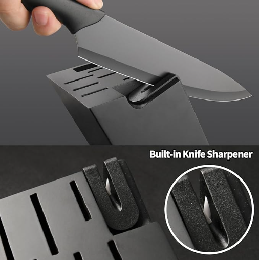 16-Piece Kitchen Knife Block Set with Cutting Board & Sharpener