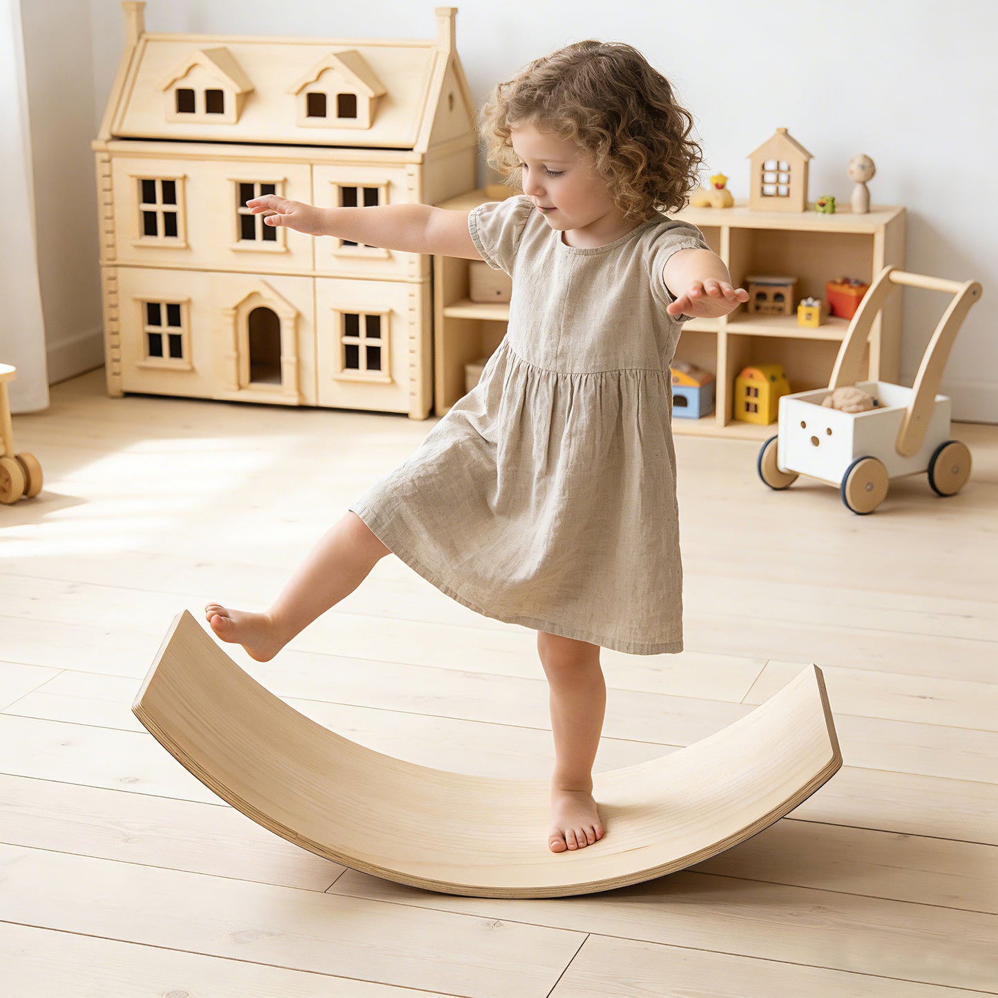 32 Inch Rocker Board Sensory Training Kids Balance Seesaw 300 Lbs