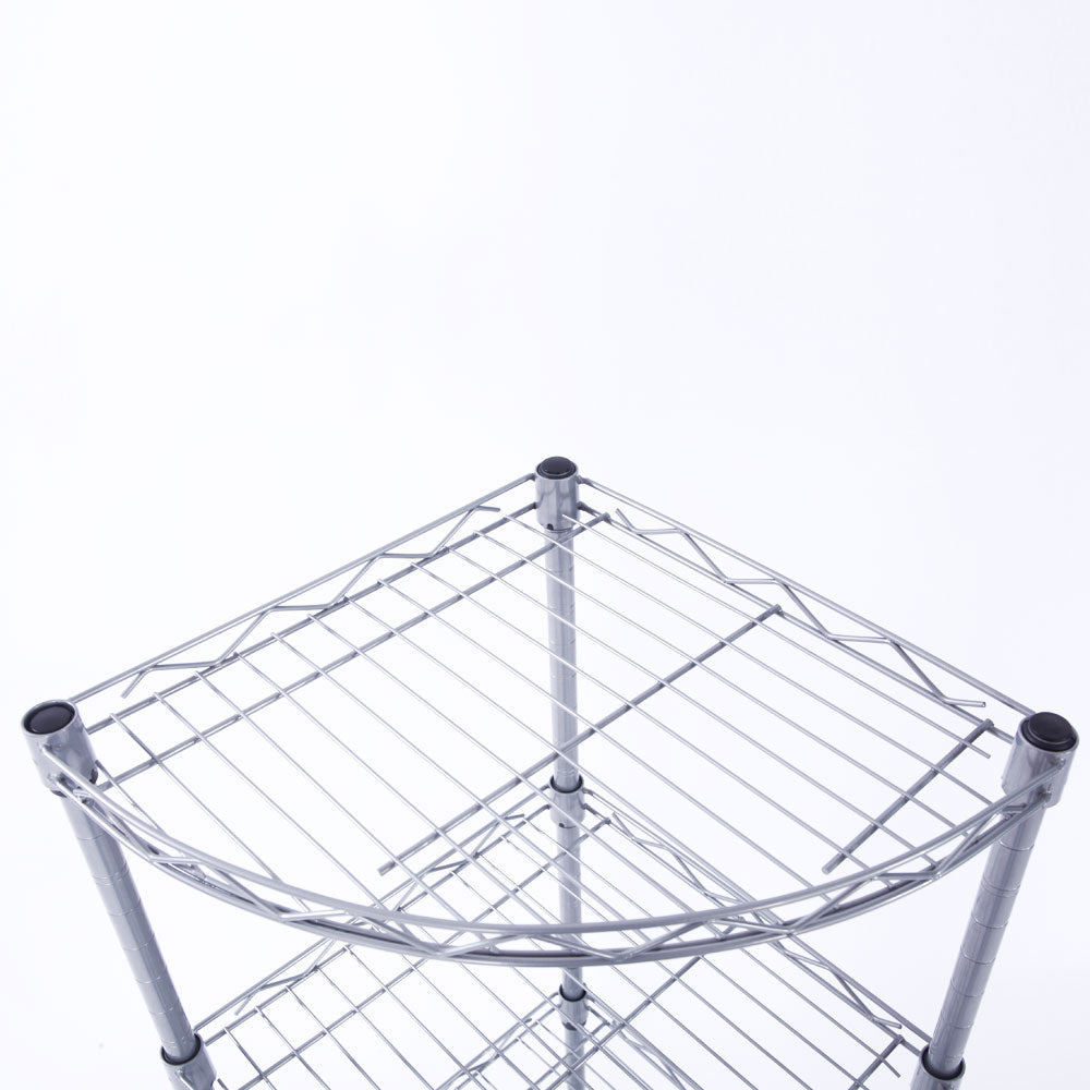 4-Tier Metal Wire Shelving Rack - Silver Storage Unit for Home