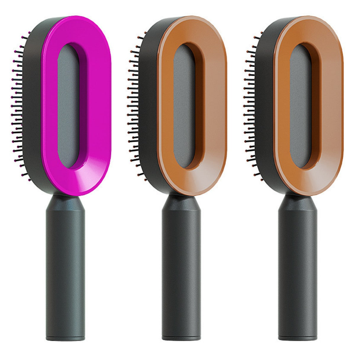Self-Cleaning Hair Brush with 3D Air Cushion for Scalp Massage & Detangling