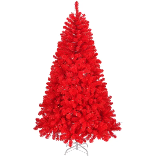 6 FT Unlit Artificial Christmas Tree - Red Pine with Metal Stand