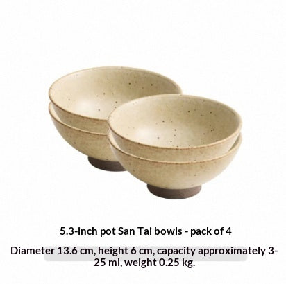 Japanese-Style Retro Thickened Stoneware Rice Bowl - Multiple Sizes