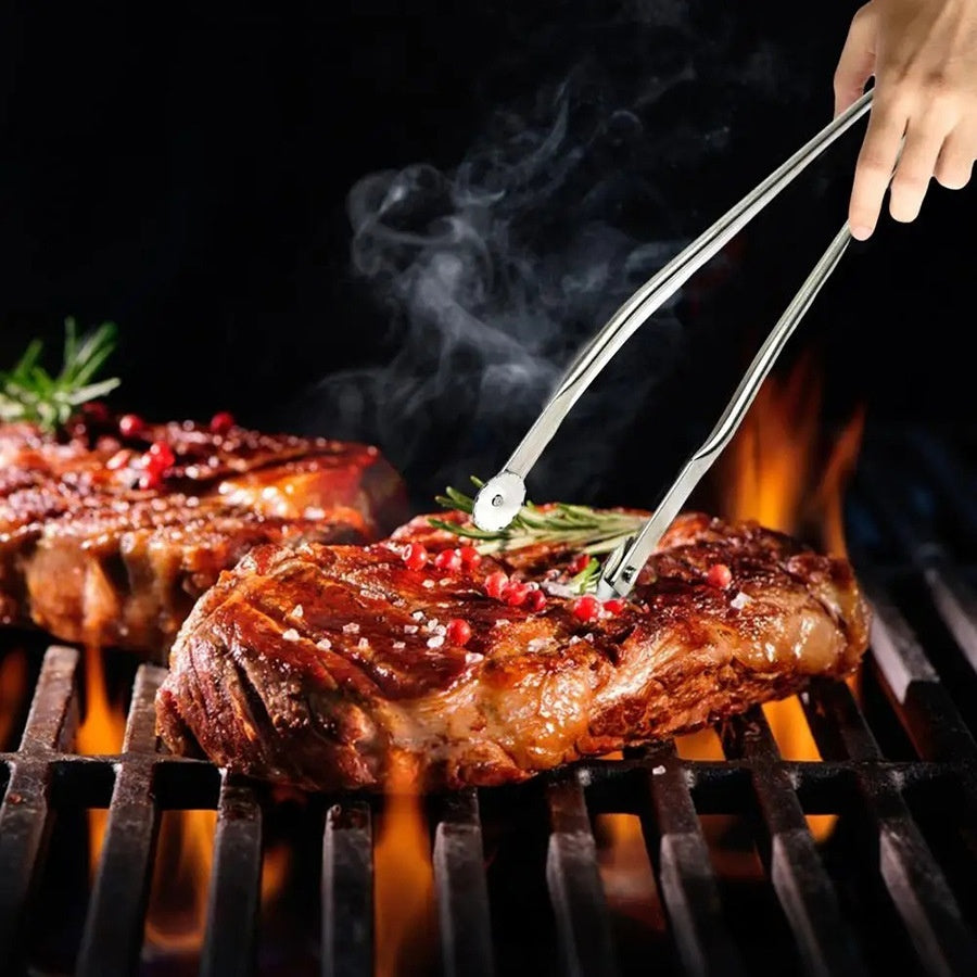 Stainless Steel BBQ Grill Clamp Multi-Functional Hot Dog Toasting Tool
