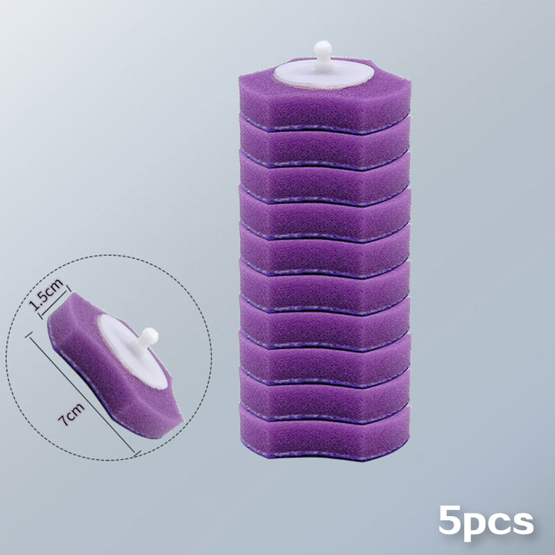 Disposable Toilet Brush Set with Long Handle & Storage Base - 5 Pcs Household Bathroom Cleaning Tools