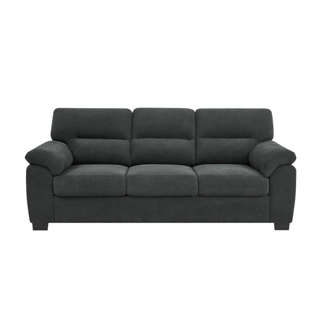 Modern Dark Gray 3-Seater Sofa - Comfortable Upholstered Couch