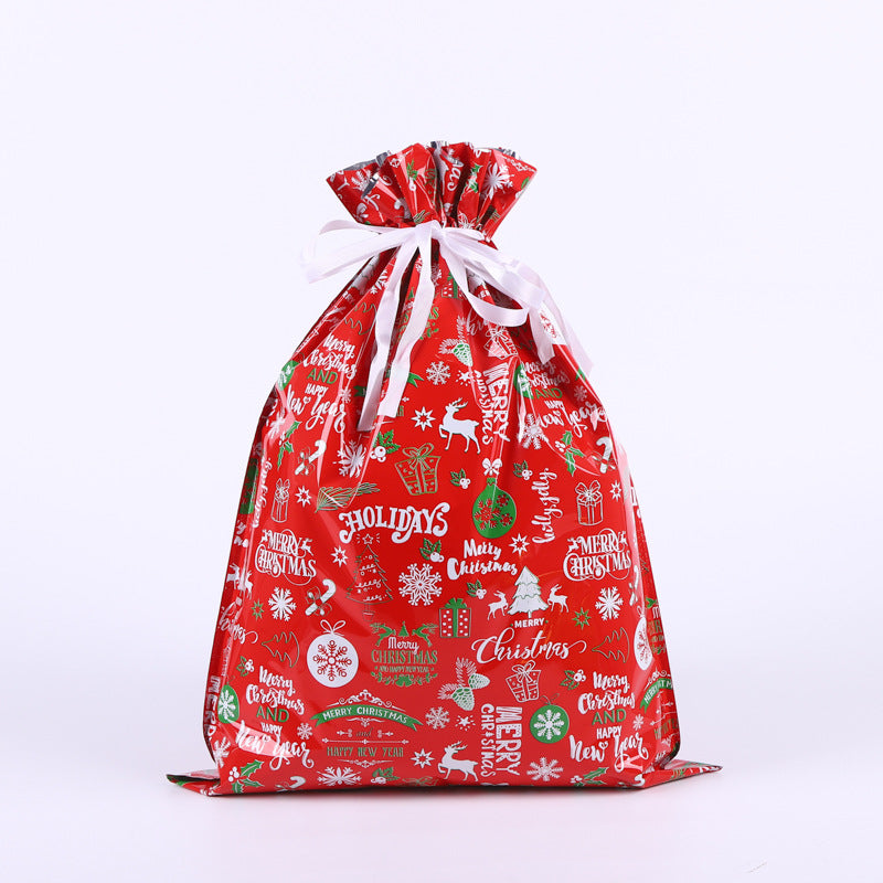 Festive Aluminum Foil Gift Bags for Christmas & New Year Party Packaging