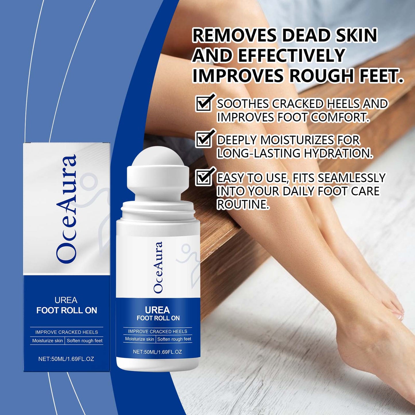 Urea Foot Moisturizer Roll-On 50ml - Hydrating Foot Care Solution