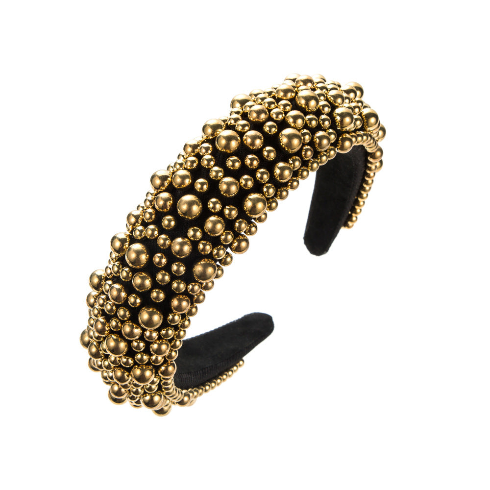 Colorful Pearl Hairband for Women - Fashion Hair Accessories with Sponge Design