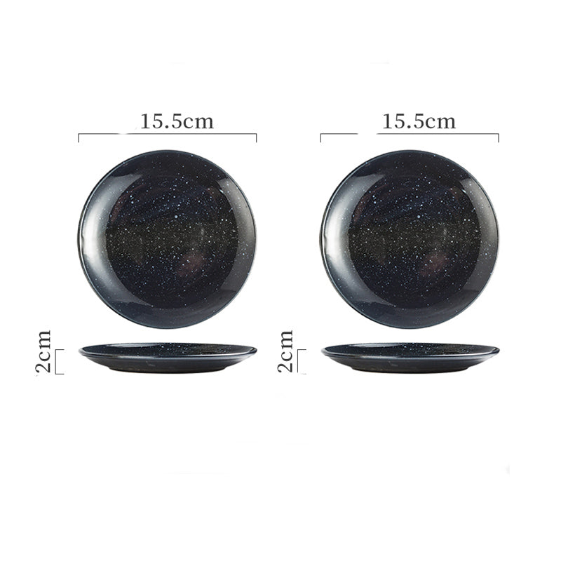 Ceramic Serving Plate Set - Shallow Porcelain Dish for Kitchen & Dining