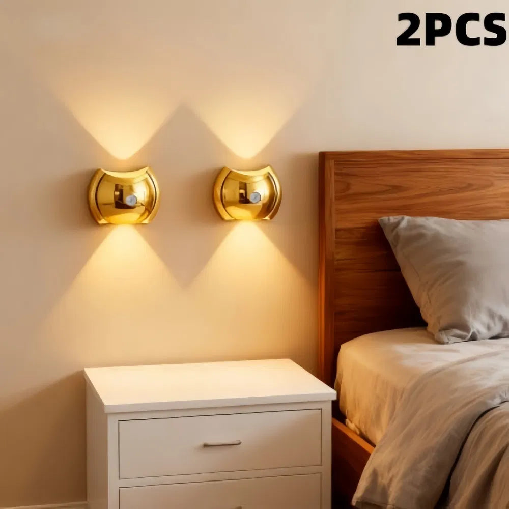 Wireless Motion Sensor Wall Lamps - 2 or 4 Pack, Magnetic Indoor Lighting for Stairs & Wardrobe