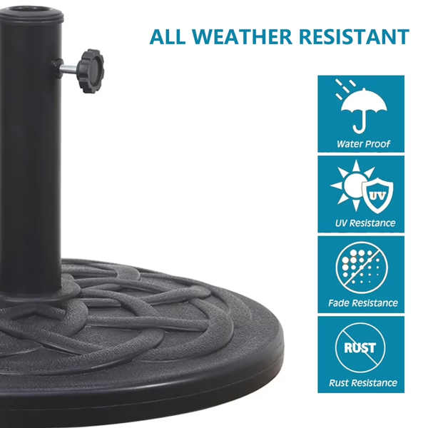 Outdoor Garden Umbrella Base 27lb Black Patio Umbrella Stand Heavy Duty