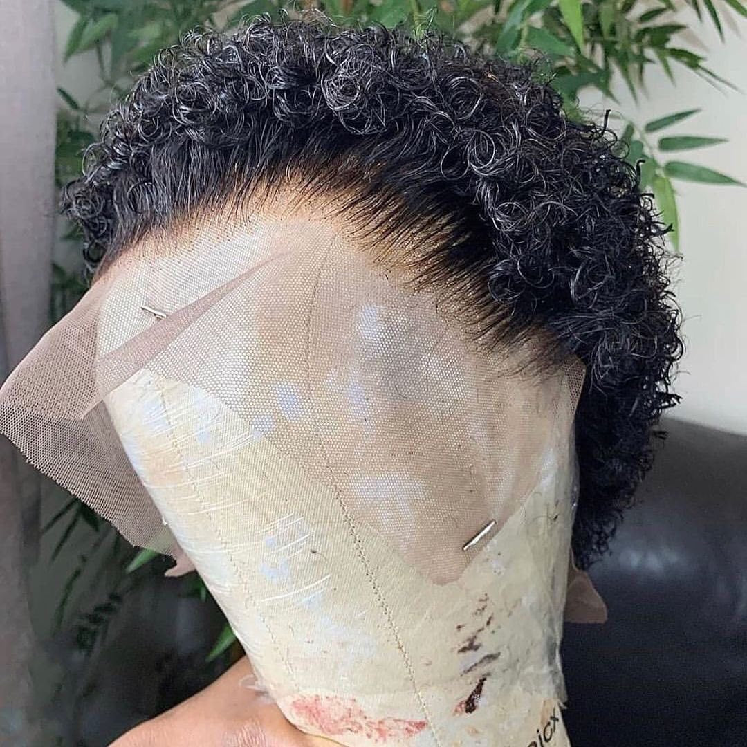 Real Hair Front Lace Wig for Women - Short Pixie Style, Color Variants
