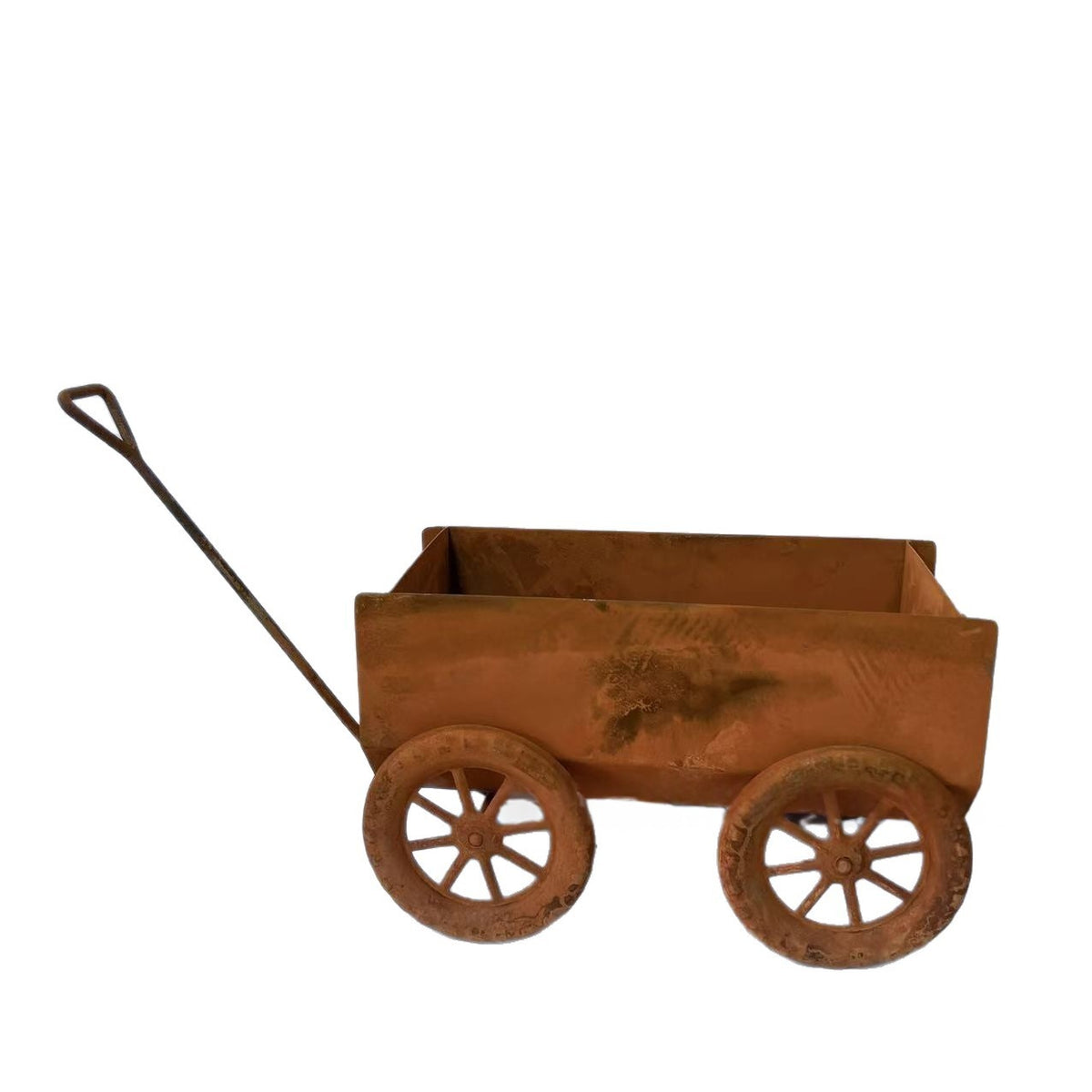 Rustic Metal Wheelbarrow Flower Pot for Outdoor Garden Decor - Cart Style