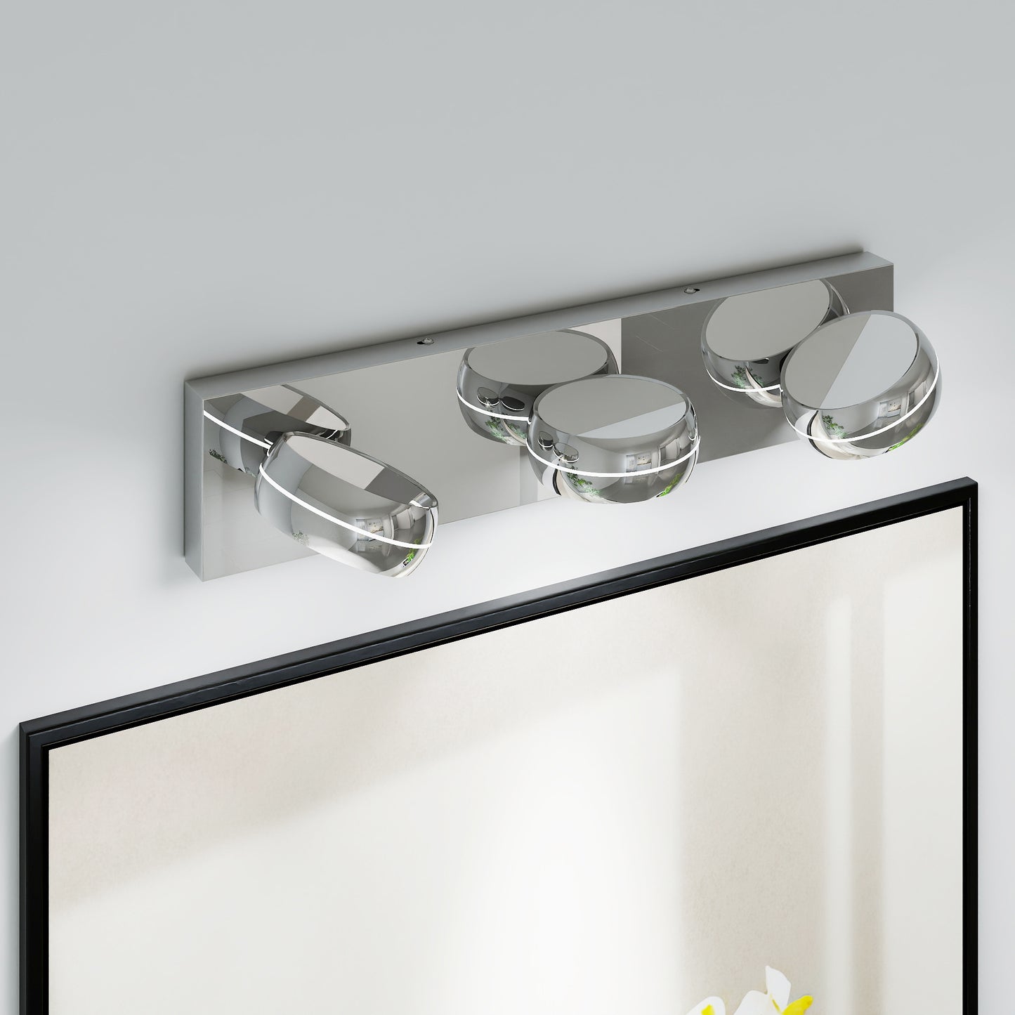 Modern LED Vanity Lights - 20in Chrome Bathroom Fixture