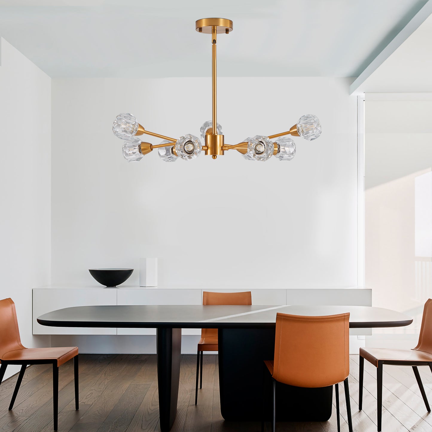 Modern Crystal Chandelier - 9 Lights for Living Room & Dining Room