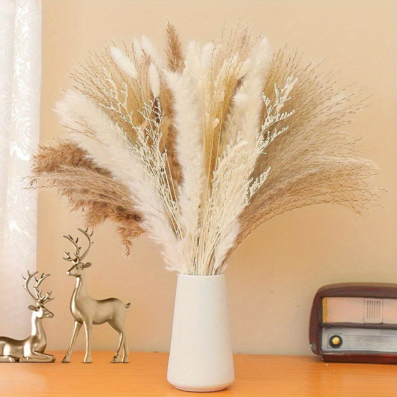 Dried Flower Bouquet - Preserved Grass Flower Arrangement for Home Decor