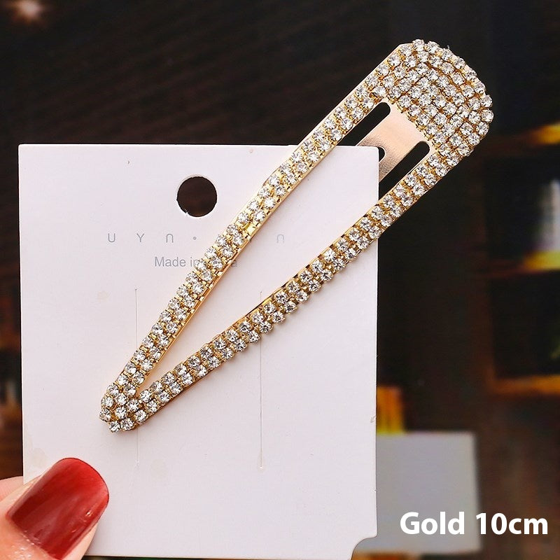 Versatile Rhinestone Hair Clips for Women - Side Bang Style, Multiple Colors