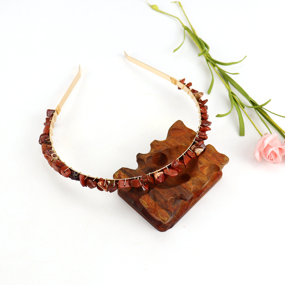 Crystal Natural Stone Headband - 6cm Wide