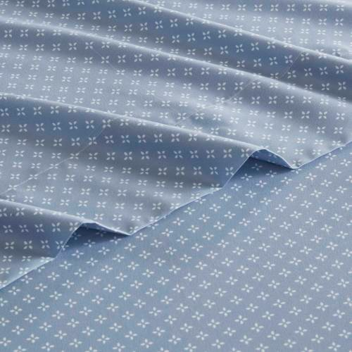 Floral Comforter Set with Bed Sheets - Blue Queen Size