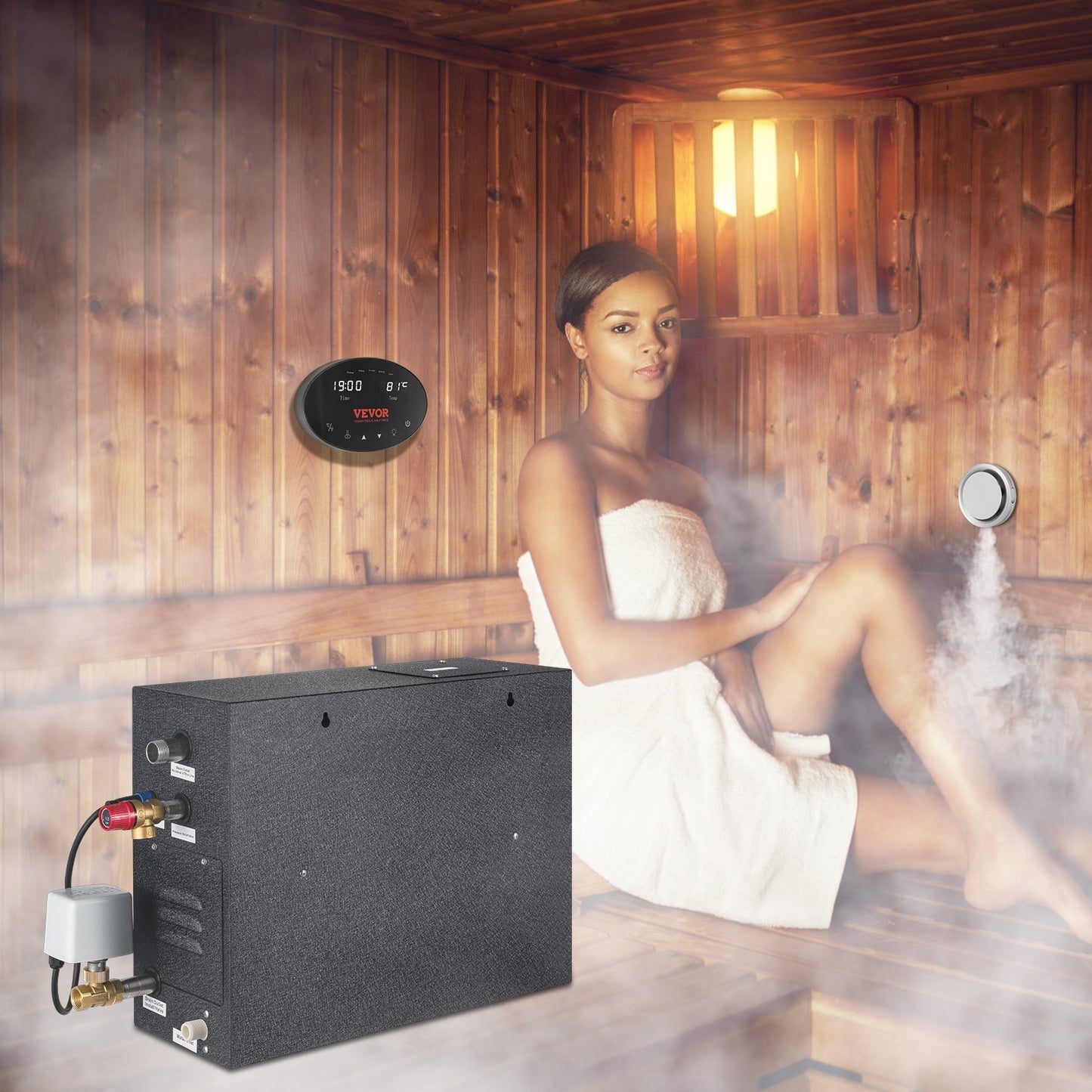 15KW Steam Shower Generator with Touch Control, Segmented Heating & Timer - Luxury Home Spa System