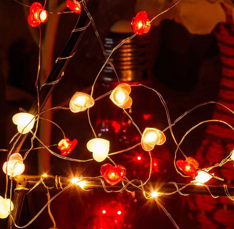 Valentine's Day LED Love Light String Wedding Decor Copper Wire Lamp