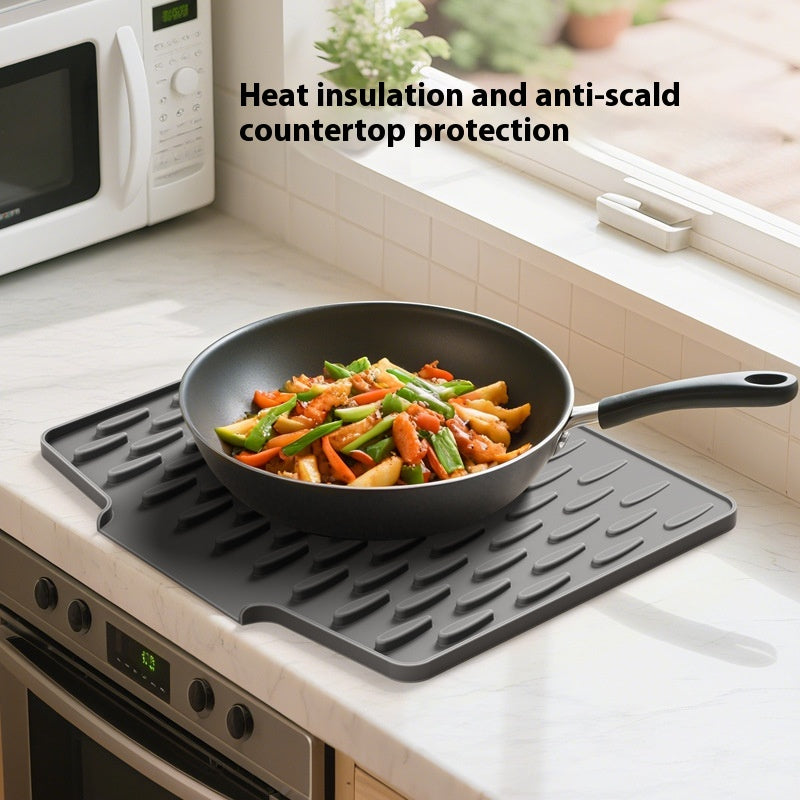 Silicone Drainage Mat for Kitchen Countertop Heat Insulation and Drying