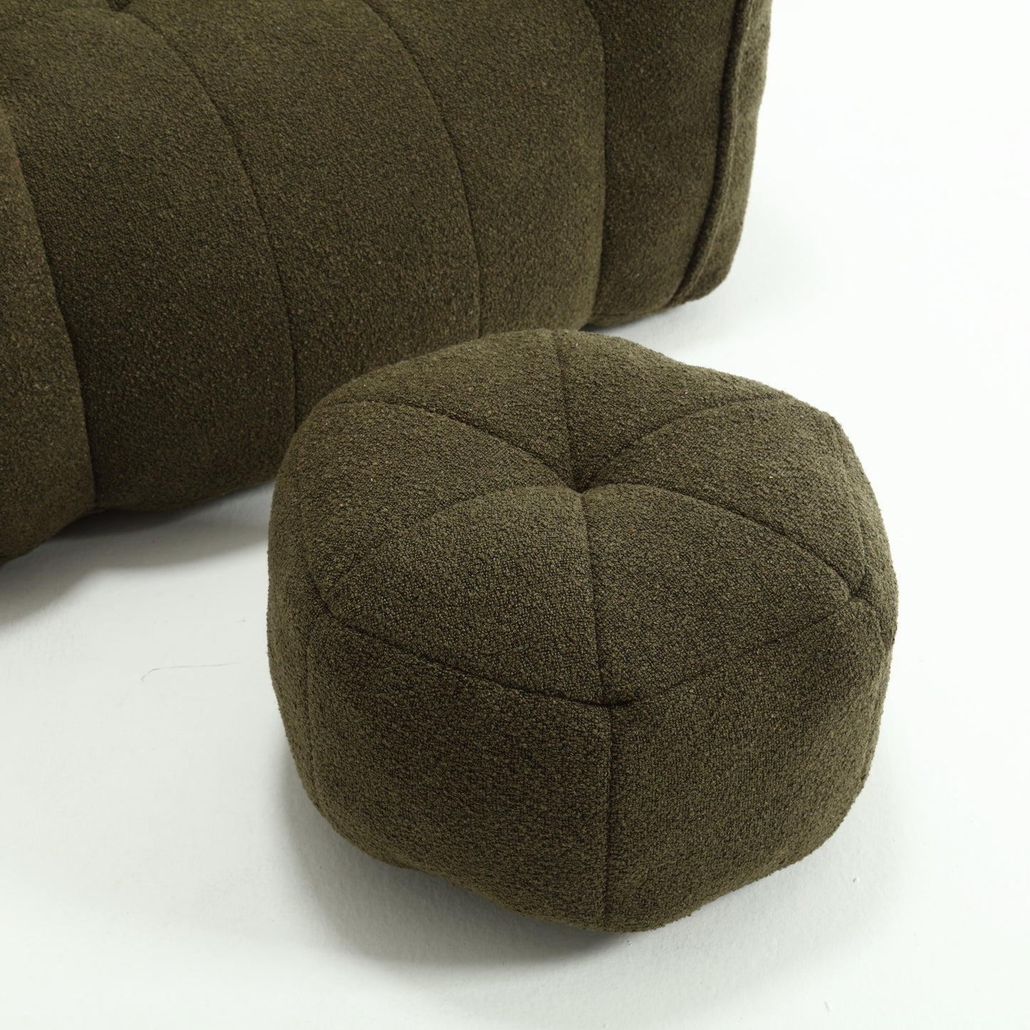 Soft Olive Green Bean Bag Chair with Foam Filler for Adults