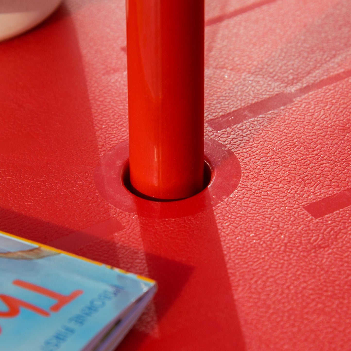 Kids Outdoor Table and Chair Set with Adjustable Umbrella - Red