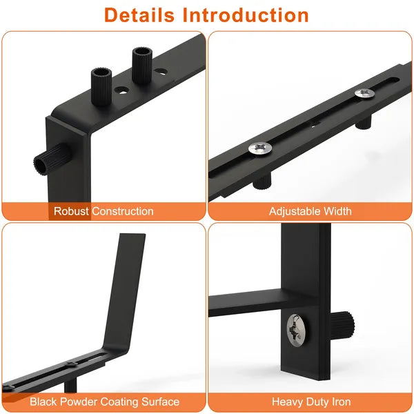 Adjustable Window Planter Brackets for Indoor & Outdoor Gardens - No Drill Mounts