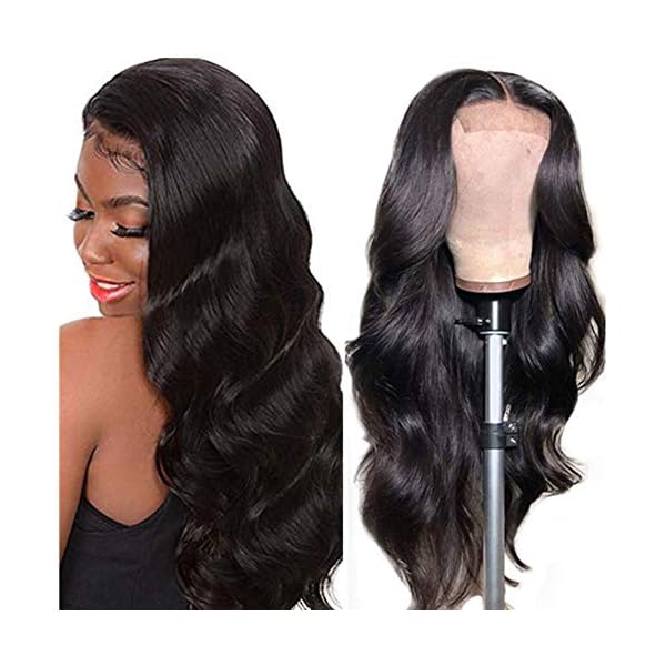 Body Wave Human Hair Lace Closure Wig - 150% Density Natural Color