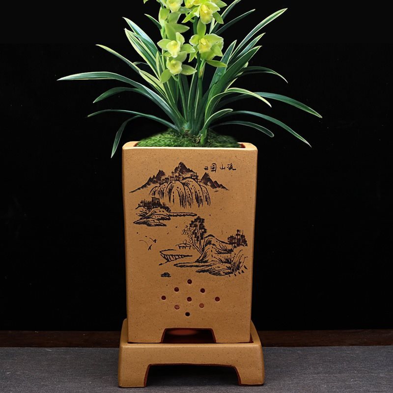 Hexagonal Large Ceramic Flowerpot for Home Garden Indoor Outdoor