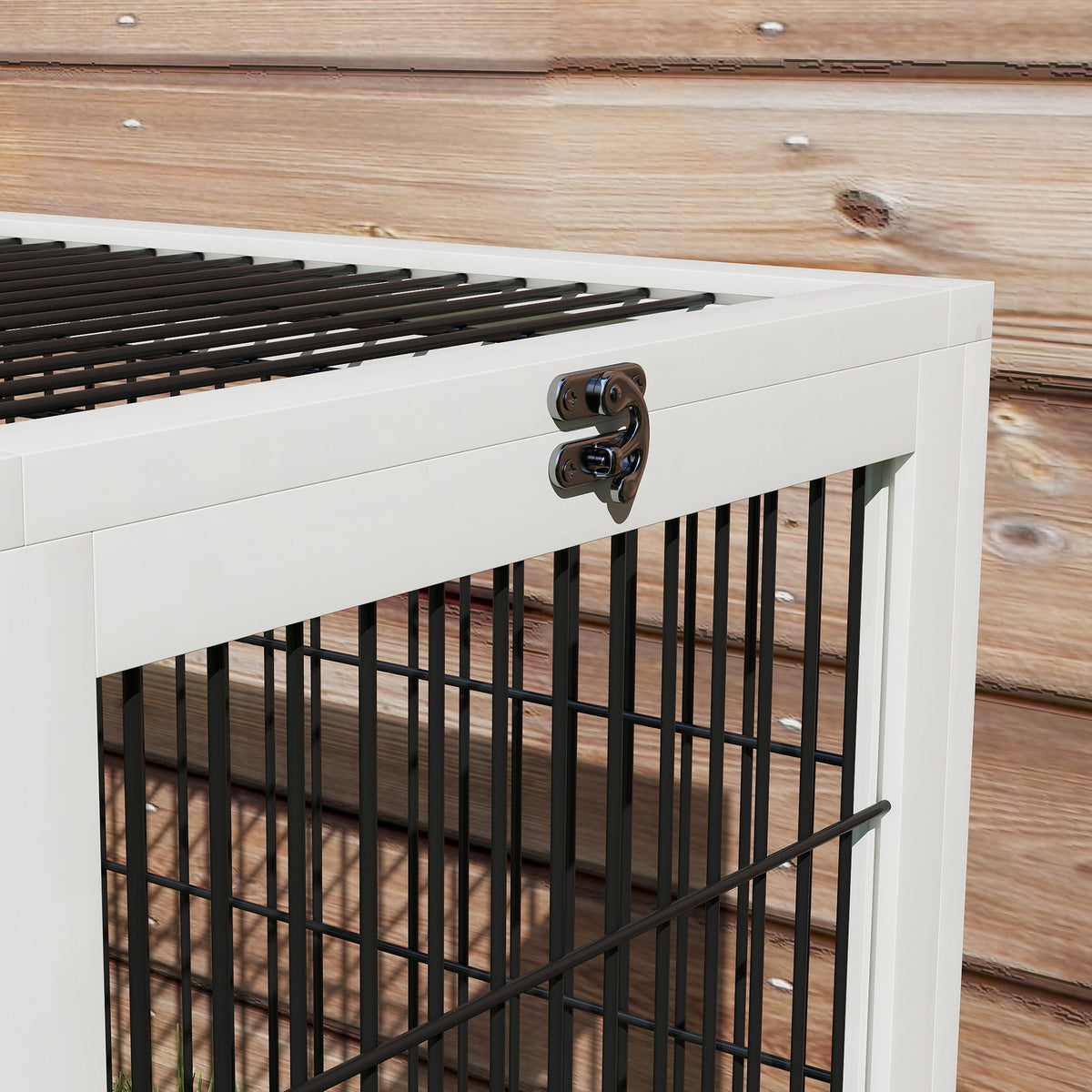 Outdoor Rabbit Hutch 2-Level 59 Inch with Openable Top Dark Gray