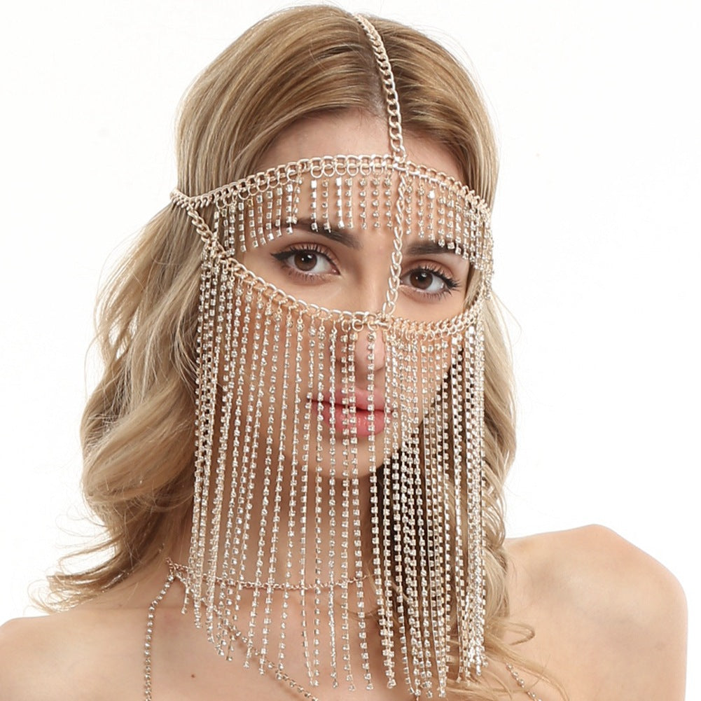 Punk Rhinestone Fringed Headband - Multiple Colors