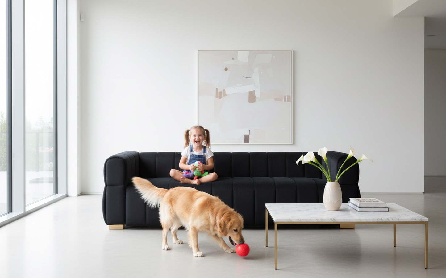 Velvet Sofa With Tufted Low Back Design, Sophisticated 3 Seater Couch