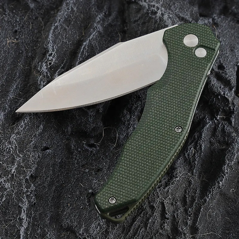 Folding Knife with G10 Handle - 14C28N Steel Outdoor Tool