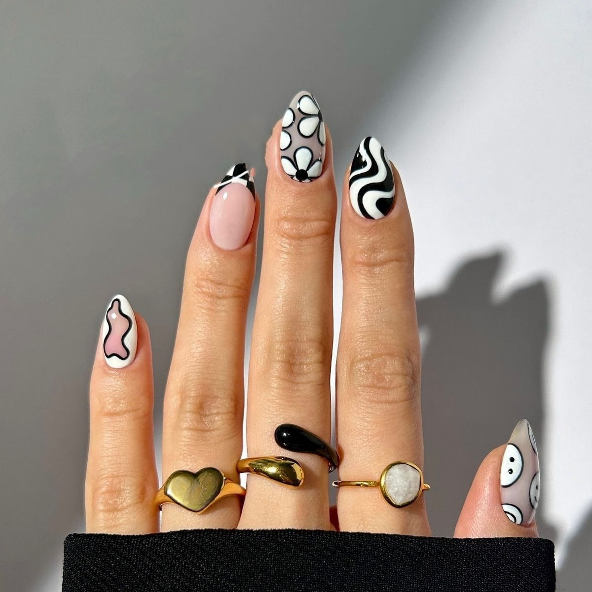 Short Square Nail Tips - Wearable Artificial Nails for Nail Art, Starry Sky Pattern