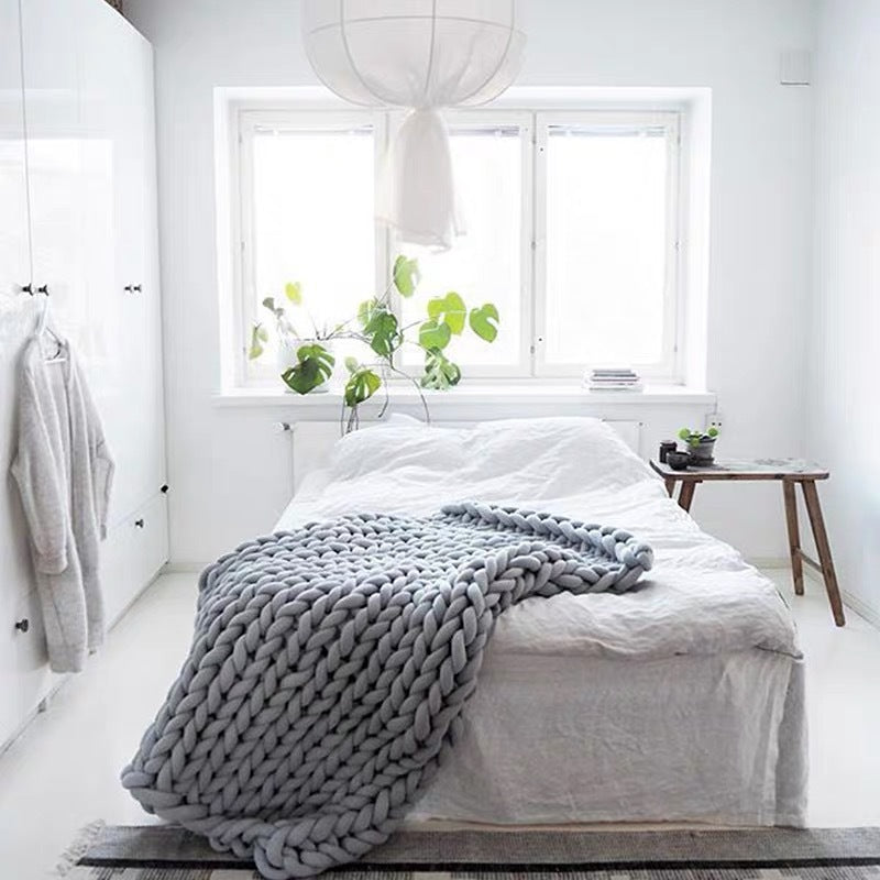 Cross Border Hand Woven Wool Blanket - Thick & Soft Home Bedding