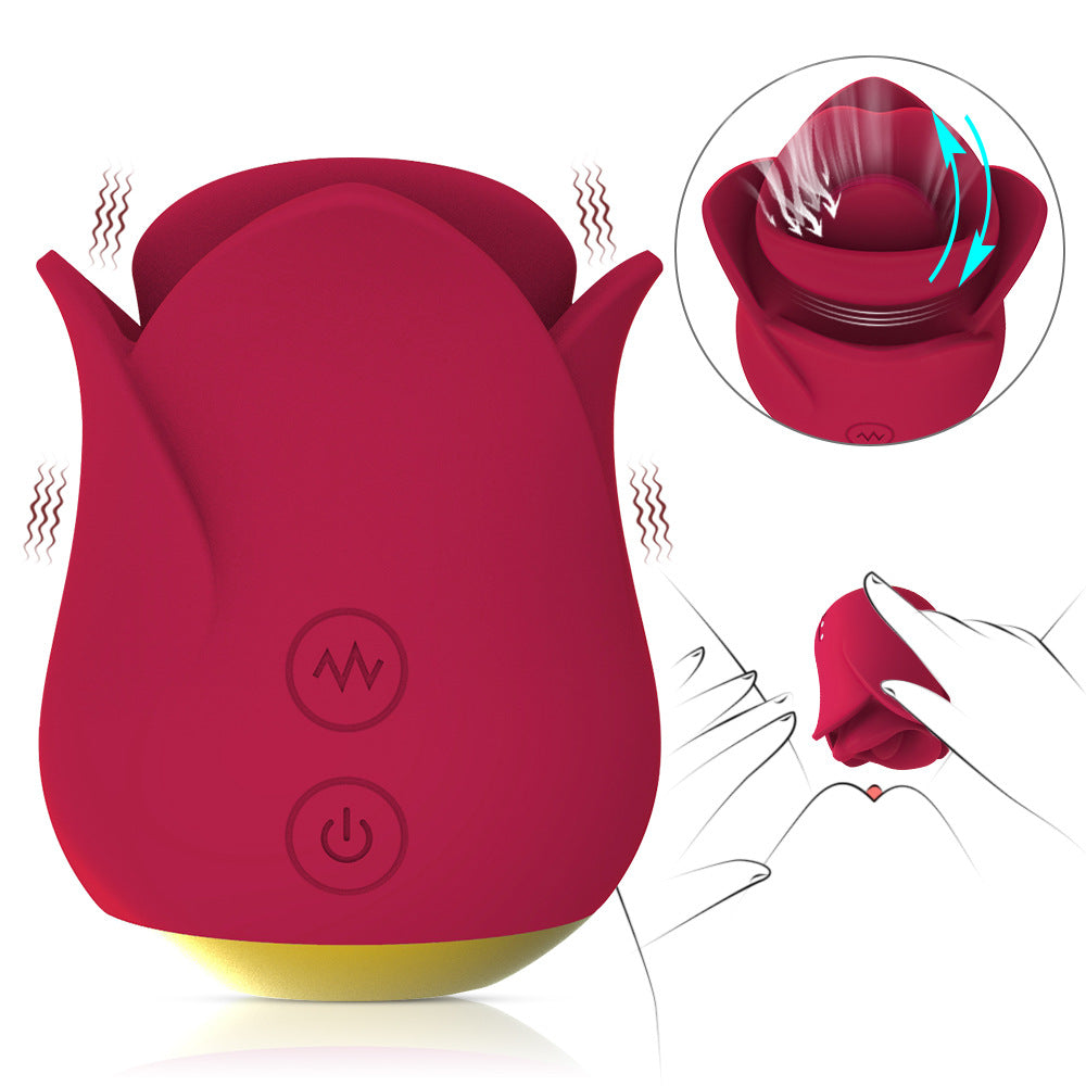 Red Lip Tongue Licking Vibrator for Women - Silicone & Vibration Functions