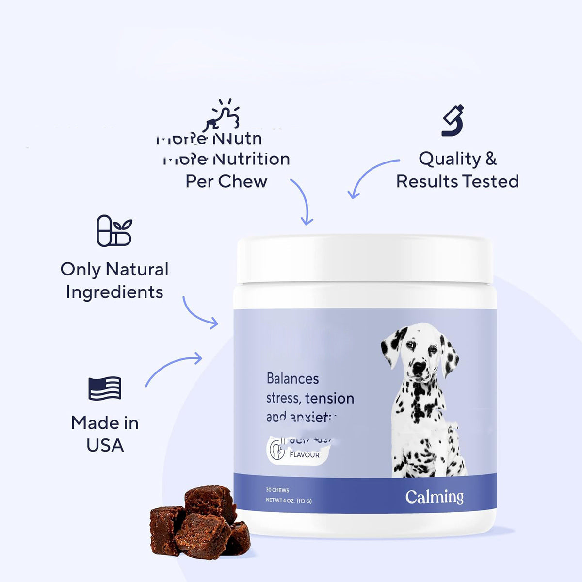 Pet Calming Chewable Tablets Stress Relief