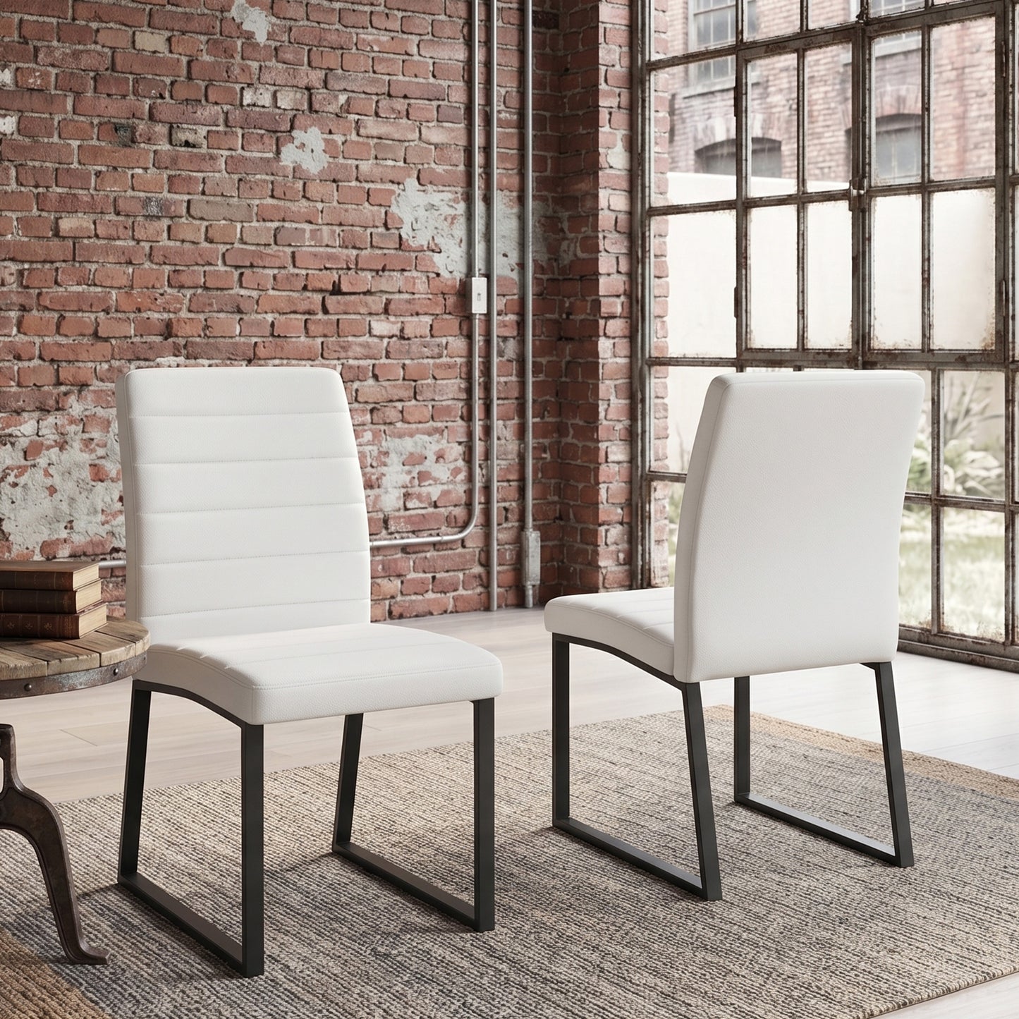 2-Pack - Premium PU Office Dining Chairs With High-density Foam,