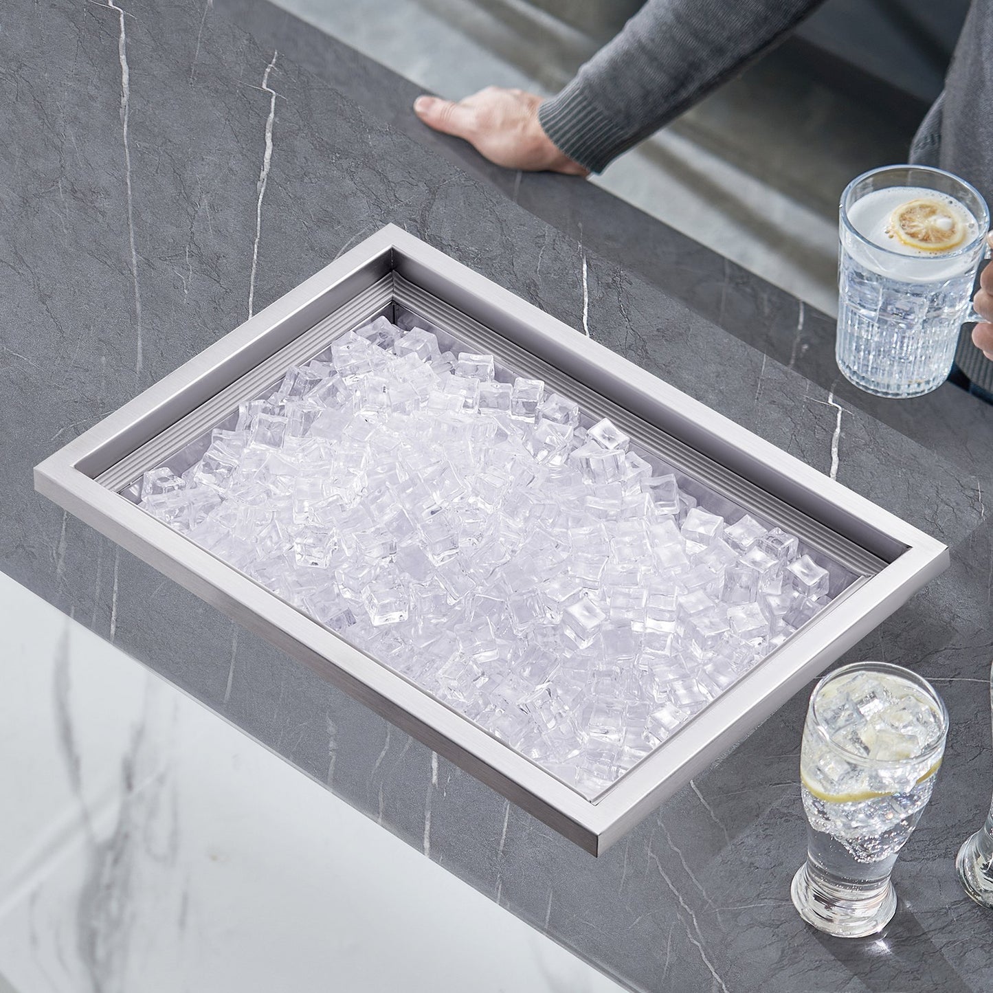 Stainless Steel Drop-In Ice Chest - 40 Qt Outdoor Cooler