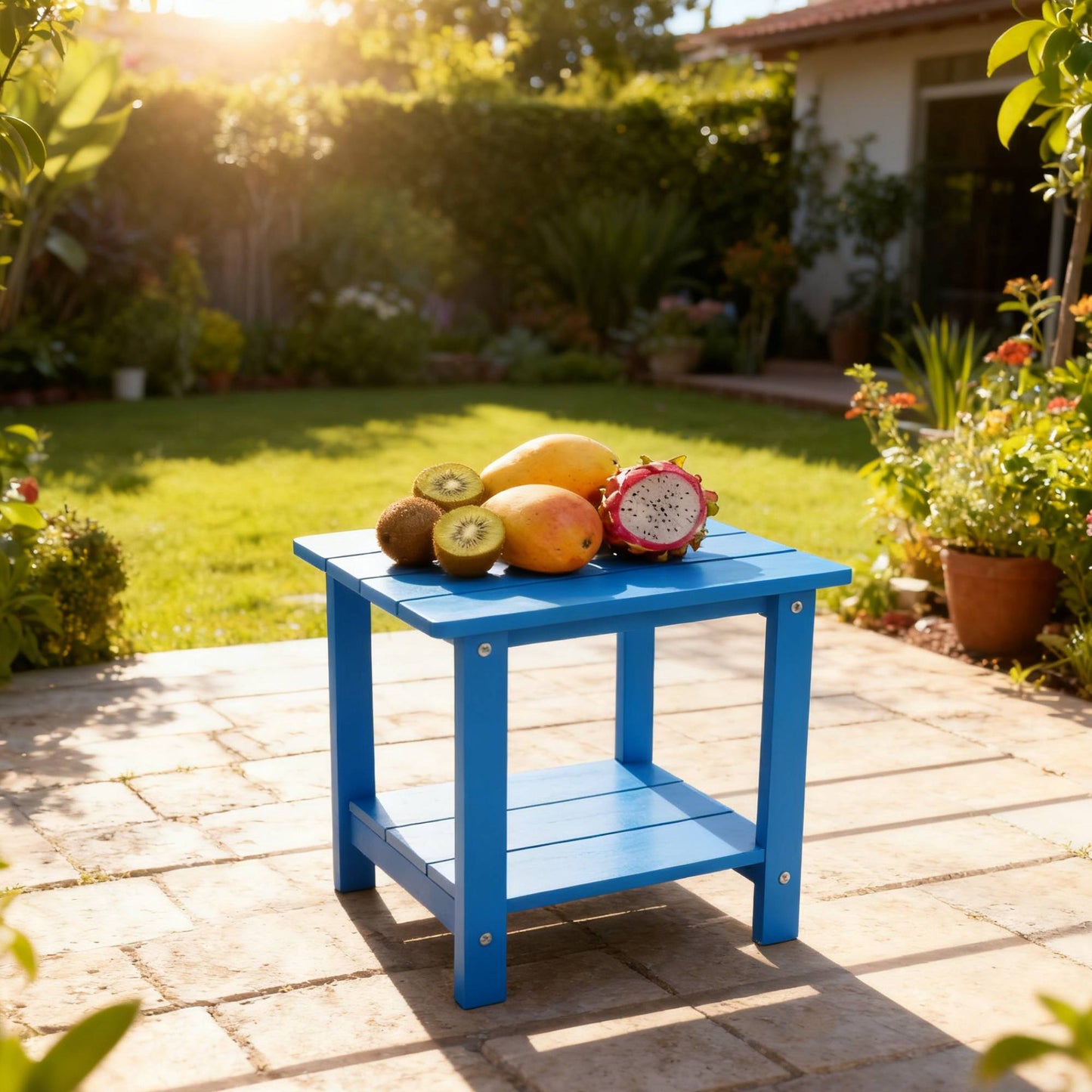 Stylish Side Table Perfect For Outdoor Yard Togethers Snacks & Cozy