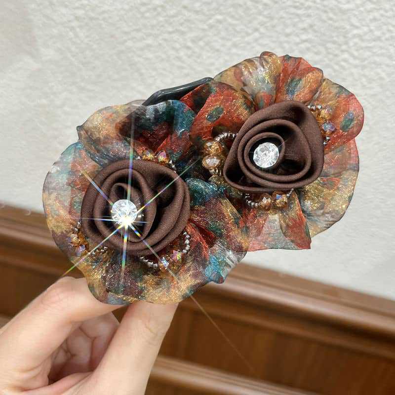 Elegant Rose Ponytail Clip Grip Hair Accessory